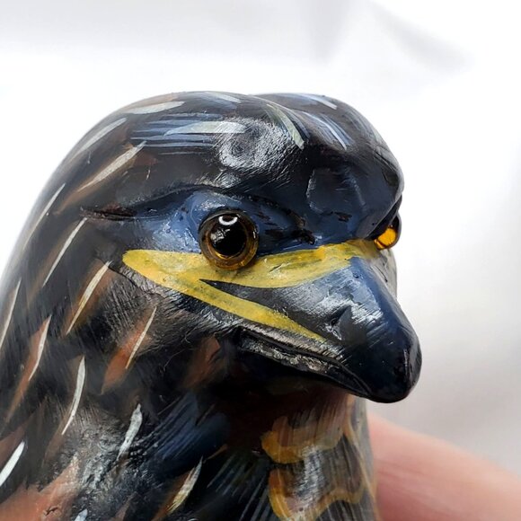Vintage Action International Painted Stone Bird Figurine Falcon Hawk 5.25" tall - Picture 7 of 16